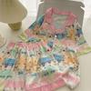 Cute Sweetheart Girl Pajamas Women'S Summer Ice Silk Wind Loungewear Short Sleeves Shorts Can Be Worn Outside