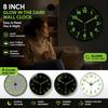 8 Inch Luminous Wall Clock Silent Quartz Wall Clock Minimalist Glowing Hanging Clock  Dorm