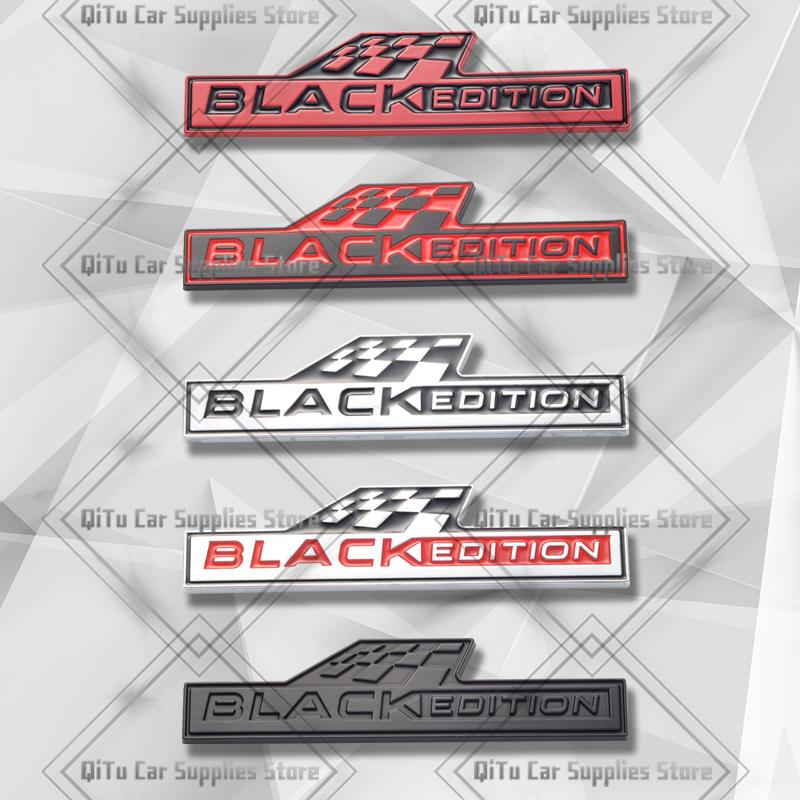 Zinklegierung Schwarz Edition Abzeichen Auto Karosserie Kofferraum Emblem 3D Kühlergrill Aufkleber Für Skoda Kia Hyundai Dacia Volvo Opel Ford Subaru Jeep