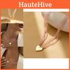Trendy Three Layered Pink Heart Pendant Necklace For Women Perfect Birthday Gift