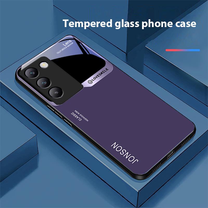 Large Window White For Y72 33S 11 03 36 96 Lite 35 16 Iqoo 12 V40 SE 5G 29 40 21 30 X80 Pro Vivo Tempered Glass Phone Case Black