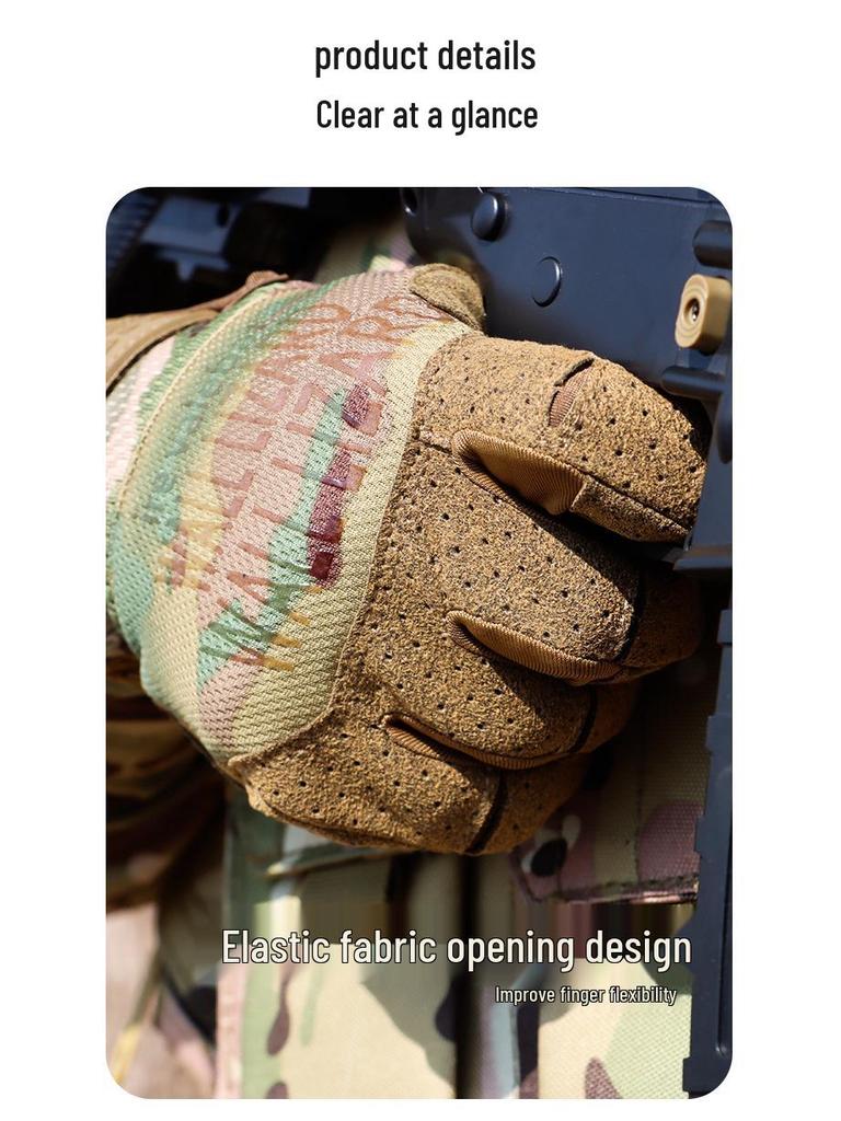 Cross-Border Tactical Full-Finger Touchscreen Cycling Gloves - Anti-Slip, Wear-Resistant, Multipurpose for Outdoor Use