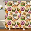 Burger Puppy Shower Curtain Lovely Dog In Hamburger Shower Curtains for Bathroom Fast Food Human Friend Waterproof Bath Curtains