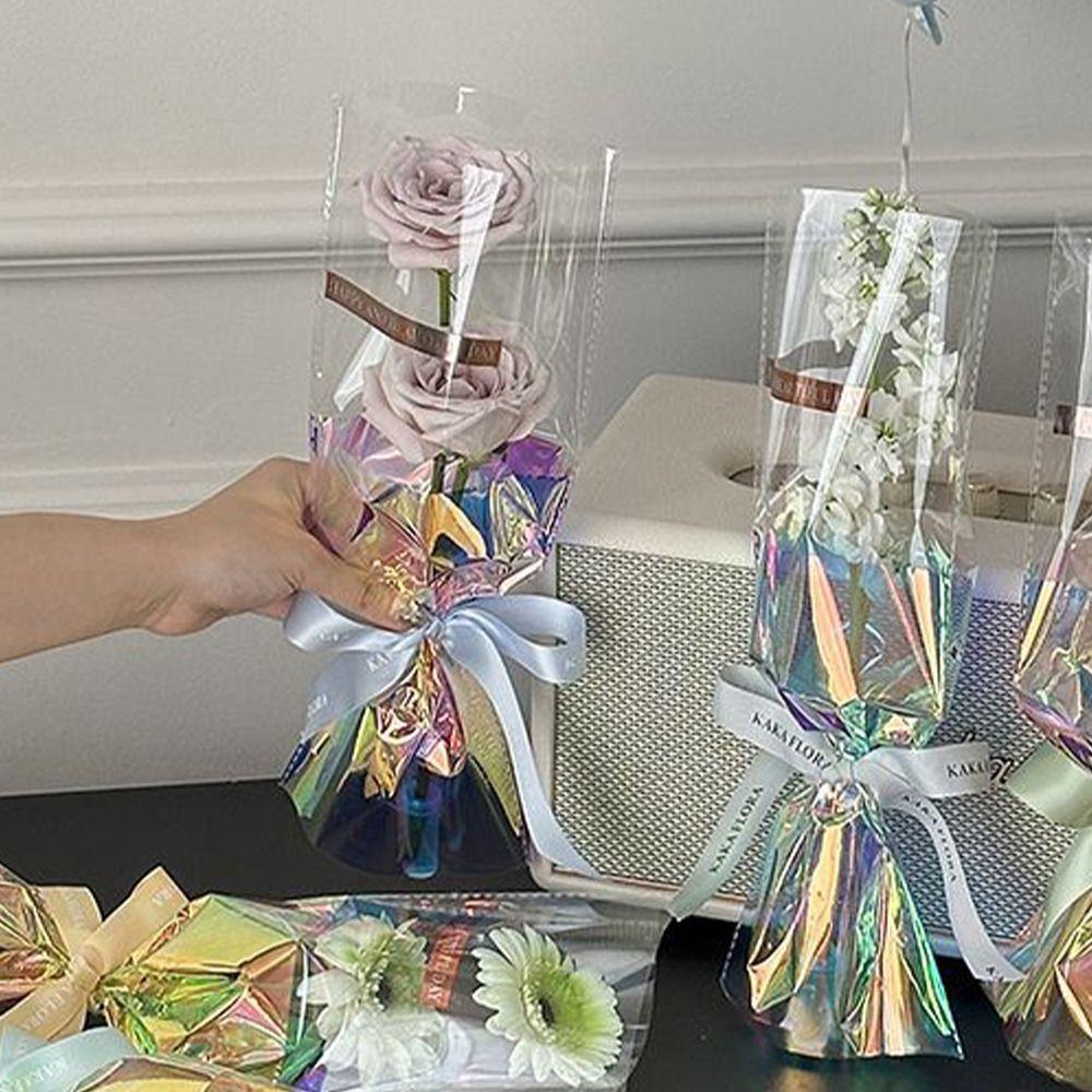 10pcs Romantic Bouquet Packaging Bags Colorful Flower Arrangement Bags  Teacher's Day