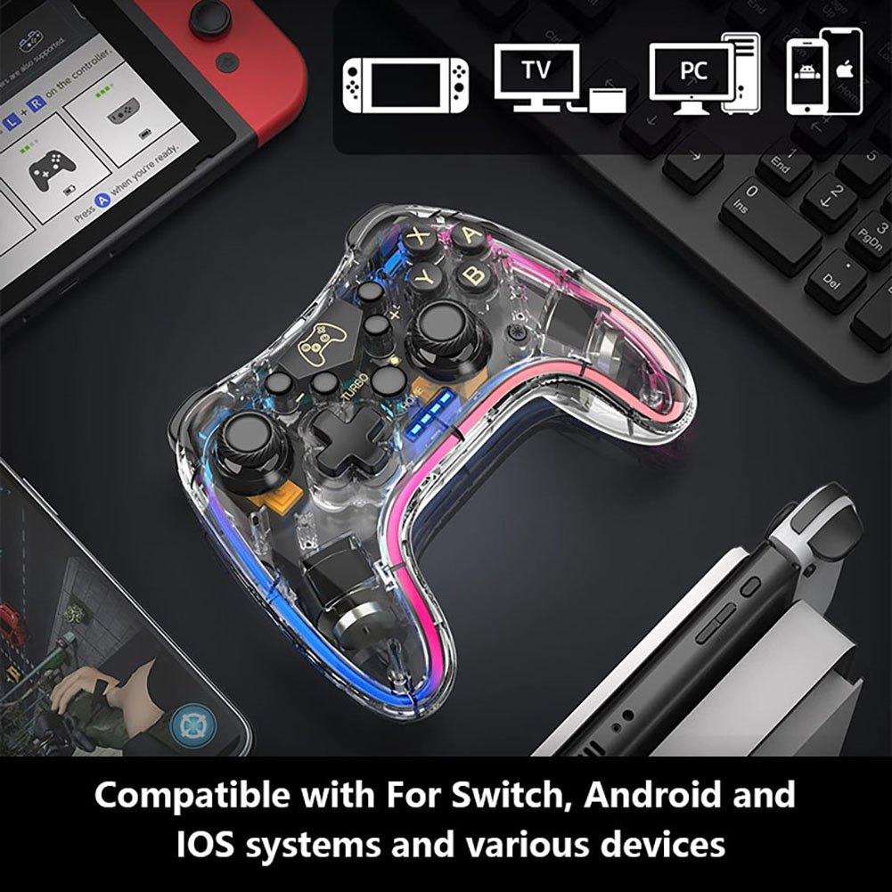 YiLBX Wireless Switch Pro Controller Compatible with Nintendo Switch/Switch lite/Switch OLED, Support Turbo,Wake-up Function and Adjustable LED