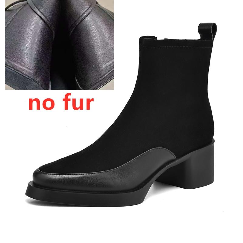 Fashion AIYUQI 2025 New Women's Short boots Genuine Leather Chunky Heel High Heel Boots female Large Size Pointed Toe Women Ankle Boots