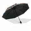 1pc Peacock Feather Mandala Automatic Folding Umbrella - Portable 3-Fold Design, 8-Bone Iron Frame Outdoor Umbrella, Ideal Gift for Fans, Travelers, D