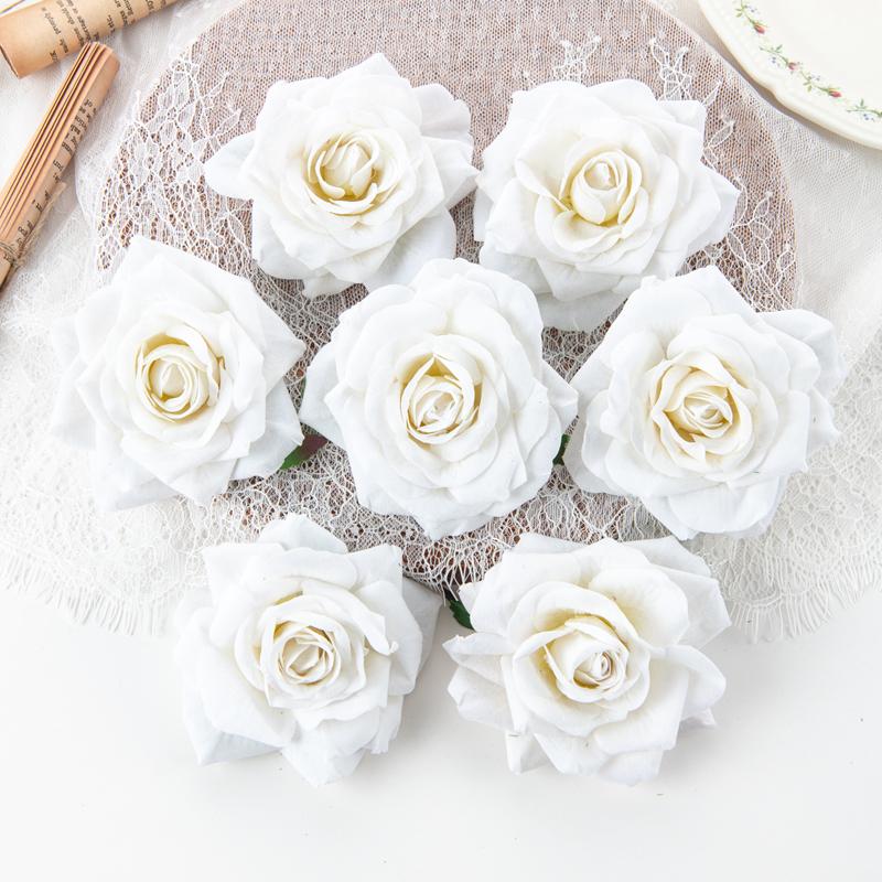 Artificial Flowers for Home Room Table Decoration Silk Red Roses Scrapbooking Diy Craft Wreath Wedding Bride Bouquet Accessories