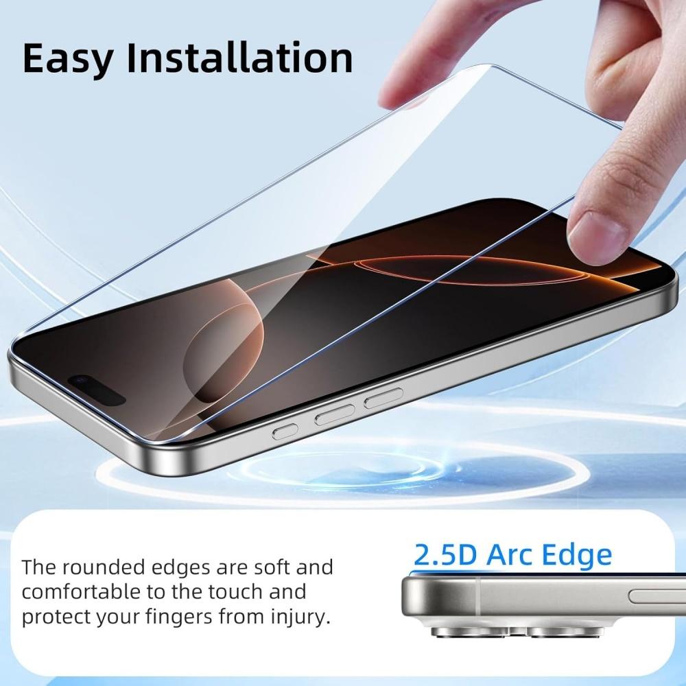 1/3/5PCS HD Tempered Glass For iPhone 16 17 Pro Max 16e 15 14 12 11 13 Mini Screen Protector Film