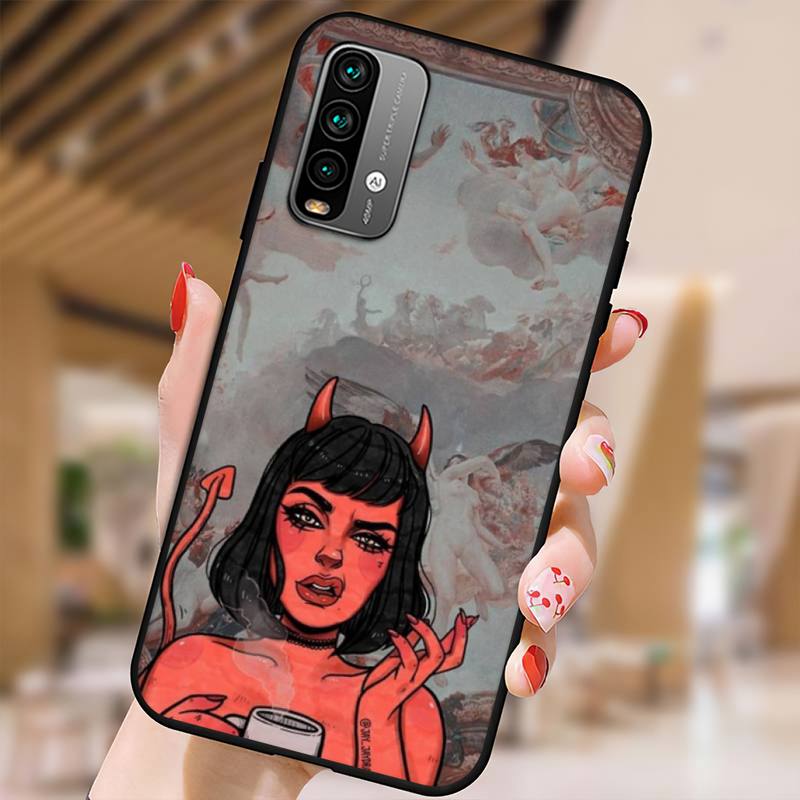 Aesthetic Devil Woman Bad Girl Phone Case For Xiaomi9 10 11PRO LITE Redmi NOTE7 8 9 10A PRO K40 Poco3 Shell