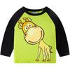 Spring and Autumn Round Neck 3D Cartoon Zebra Printed Top Fashionable Casual Long Sleeved Children's Boy T-shirts