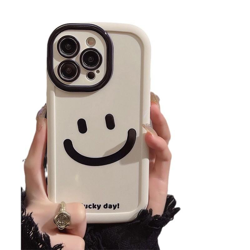 

Подходит для Apple 15promax Чехол для мобильного телефона Puff IPhone 16 Simple Smiley Face 14plus Couple 13 Anti-fall 12 iPhone 6s Plus