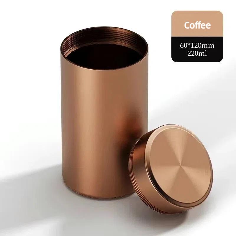 Luftdichte Geruchsdichte Teedose aus Aluminiumlegierung Mini Kräuter Vorratsbehälter Tragbarer Kaffee Aufbewahrungsbehälter Auslaufsichere Teedose