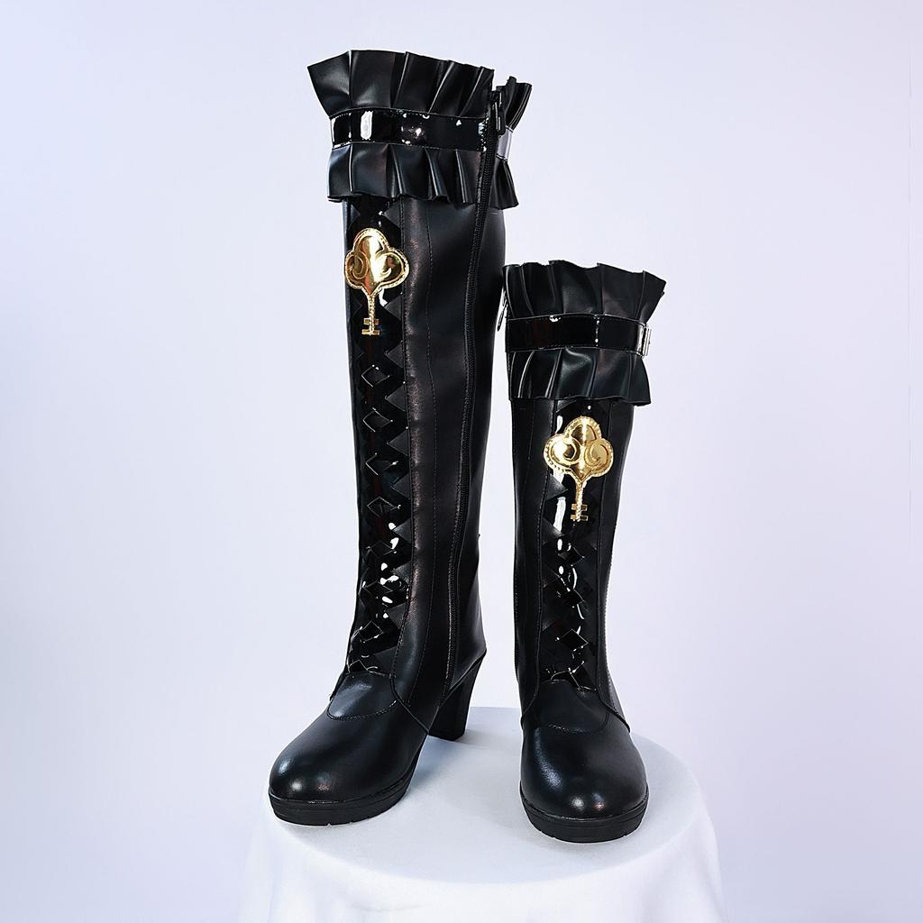 Herta Cosplay Kostümkleid 2025 Damen Anime Comic Animation Halloween Party Outfit mit Hut Perücke Schuhe Schleife