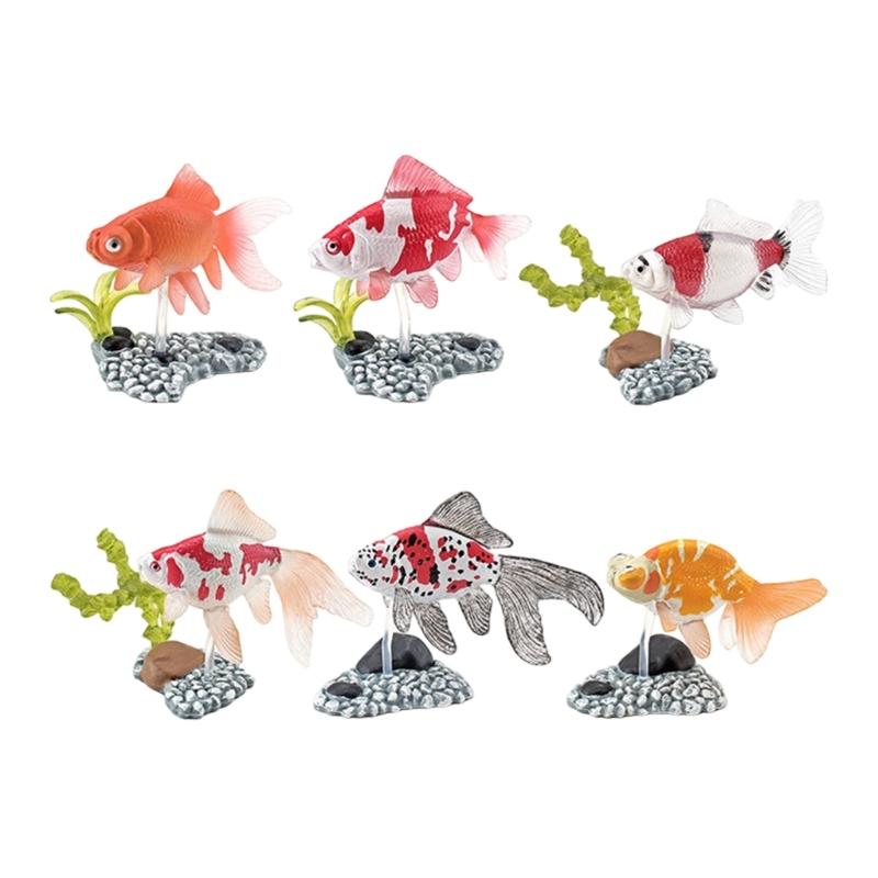 Collectible Fish for Aquarium Decoration Landscaping Cute Fish FishTank Cartoon Decors Statue Plastic