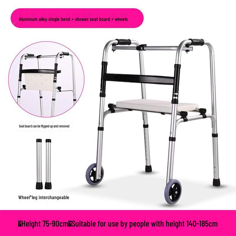 Adjustable Aluminum Alloy Walking Aid for Seniors - Four-Legged Crutches