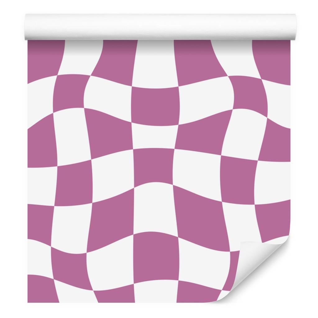 Wallpaper Casual Checkerboard Purple and White 50x1000