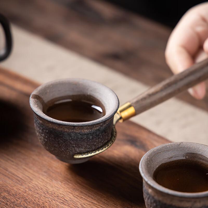 Walnut Wood Gold Jade Tea Ceremony Tools Set