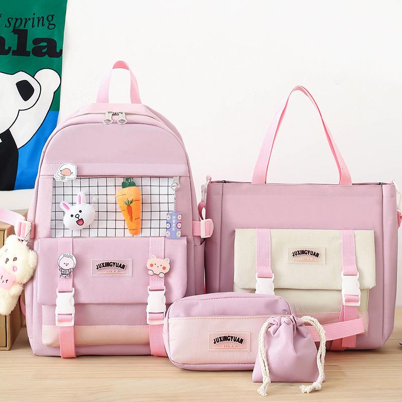 Primary School Girl Four Piece Set Junior High School High School Student Backpack College Boy Backpack