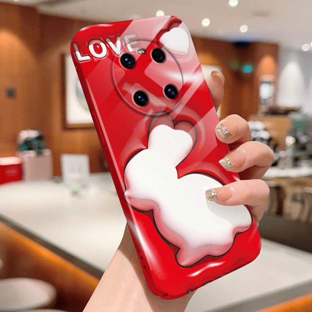 Etui na telefon z filmem all-inclusive, kreskówkowy modny design, twarda skorupa, pełne pokrycie, etui z ochroną aparatu dla iPhone'a Huawei Honor Vivo Google