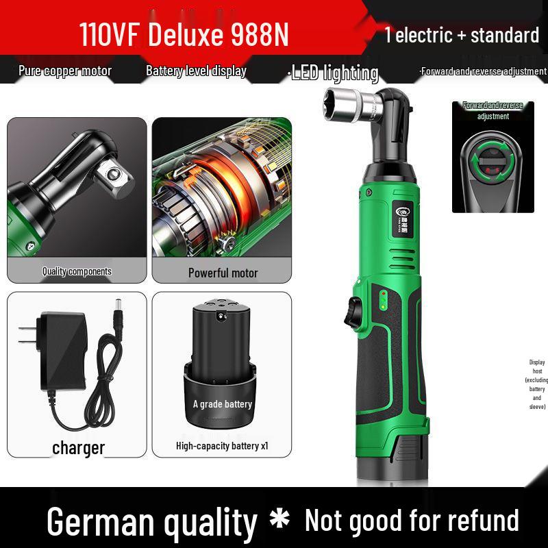 90° Rechargeable Lithium Battery Ratchet Wrench for Auto Repair