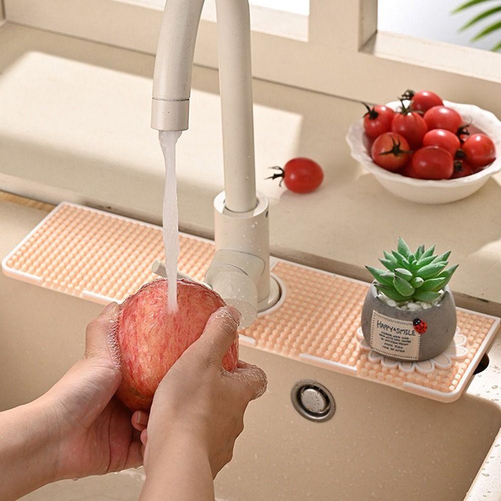 Soft Faucet Mat flexible Draining Drying Pad Sink Splash Guard  Bathroom Countertop Protector Mat