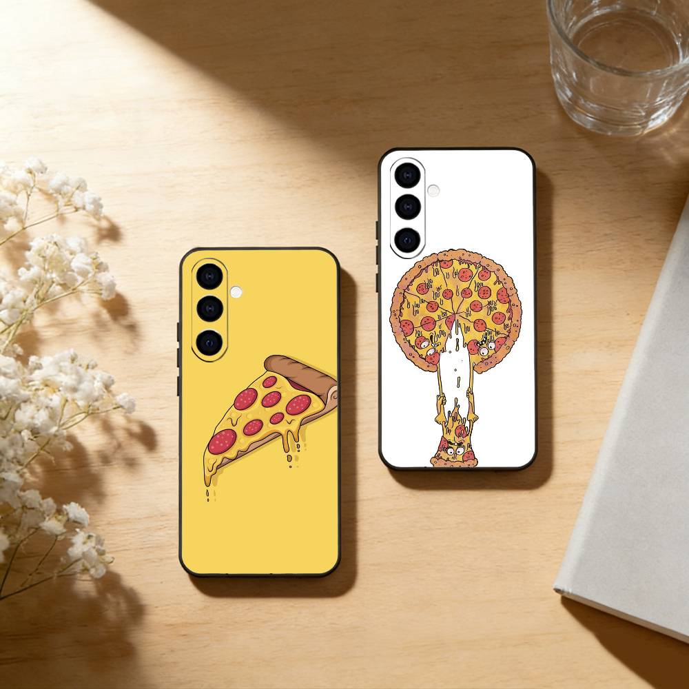 pizza Phone Case For Samsung Galaxy A73,A72,A71,A70,A53,A52,A51,Soft Silicone Black Cover