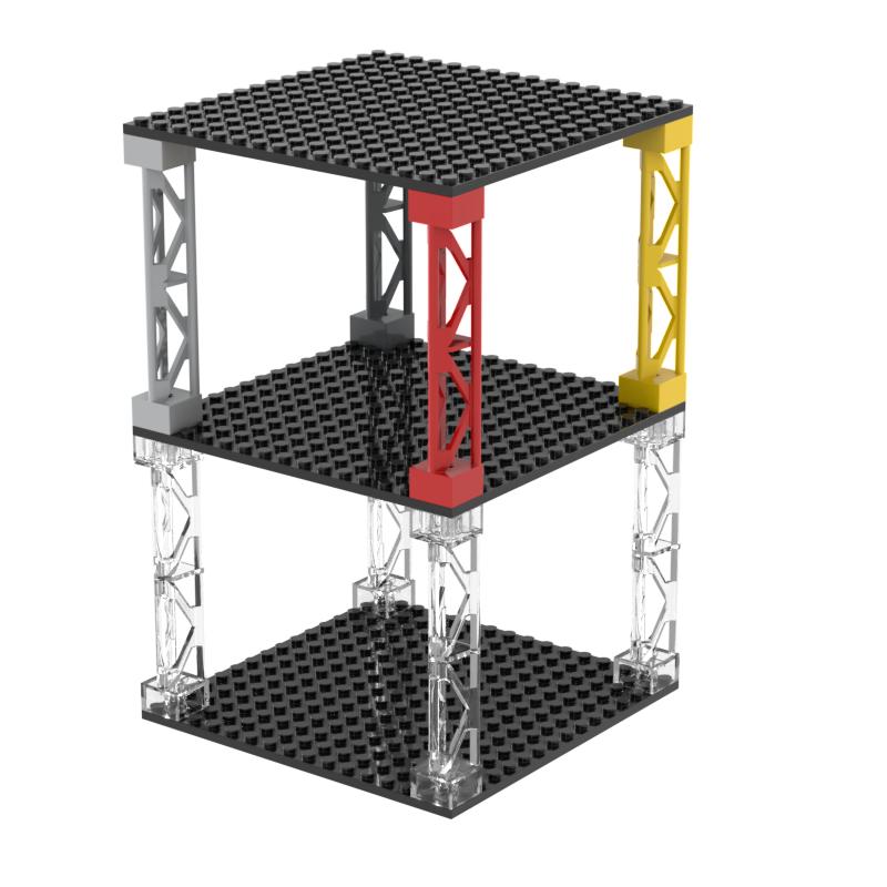 Clear Support Building Block Brick Classic 58827 2 X 2 X 10 Girder Triangular Vertical Type 3 - 3 Posts 2 Sections