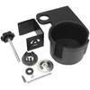 Sturdy Clip-on Cup Holder for Desk Table Side with Integrated Cup Mat Prevents Sliding Rotating Drink Holder Clamp for Office