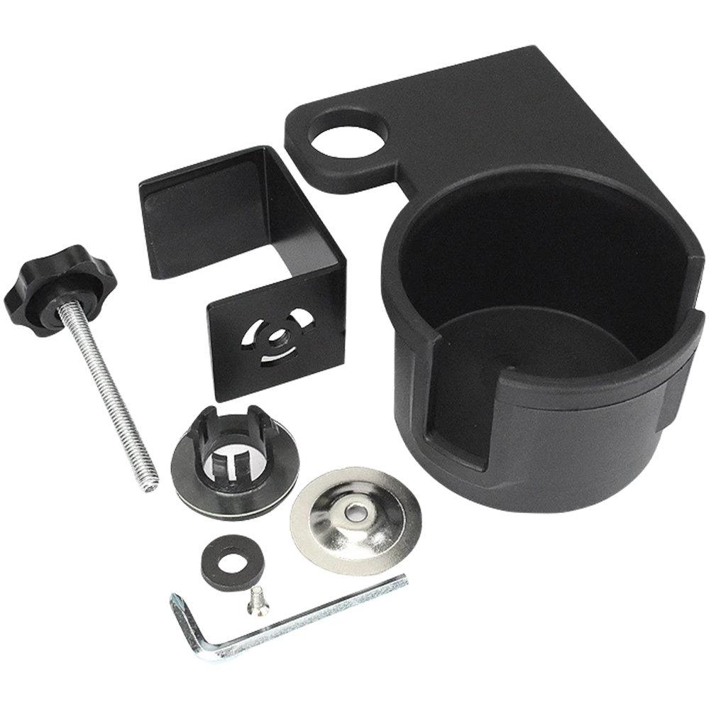 Sturdy Clip-on Cup Holder for Desk Table Side with Integrated Cup Mat Prevents Sliding Rotating Drink Holder Clamp for Office