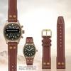 20mm 21mm 22mm Rivet Genuine Leather Watchband For IWC Mark 18 Pilot Little Prince Vintage Brown Strap Cowhide Watch Accessories