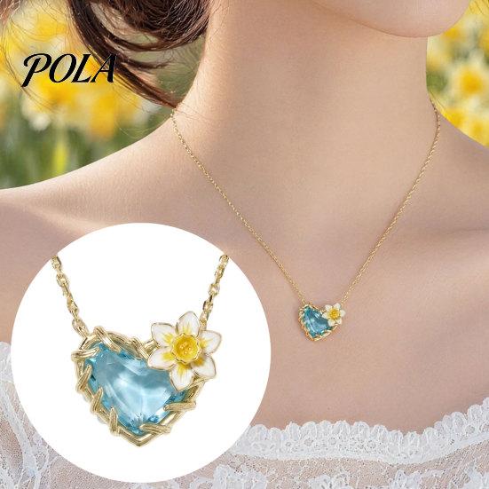 Elegant Birth Flower Jewelry Birthstone Heart Necklace, Stone And Pendant Jan To Stylish Lightweight Dec Floral Birthday Gift for Mom Wife Girlfriend
