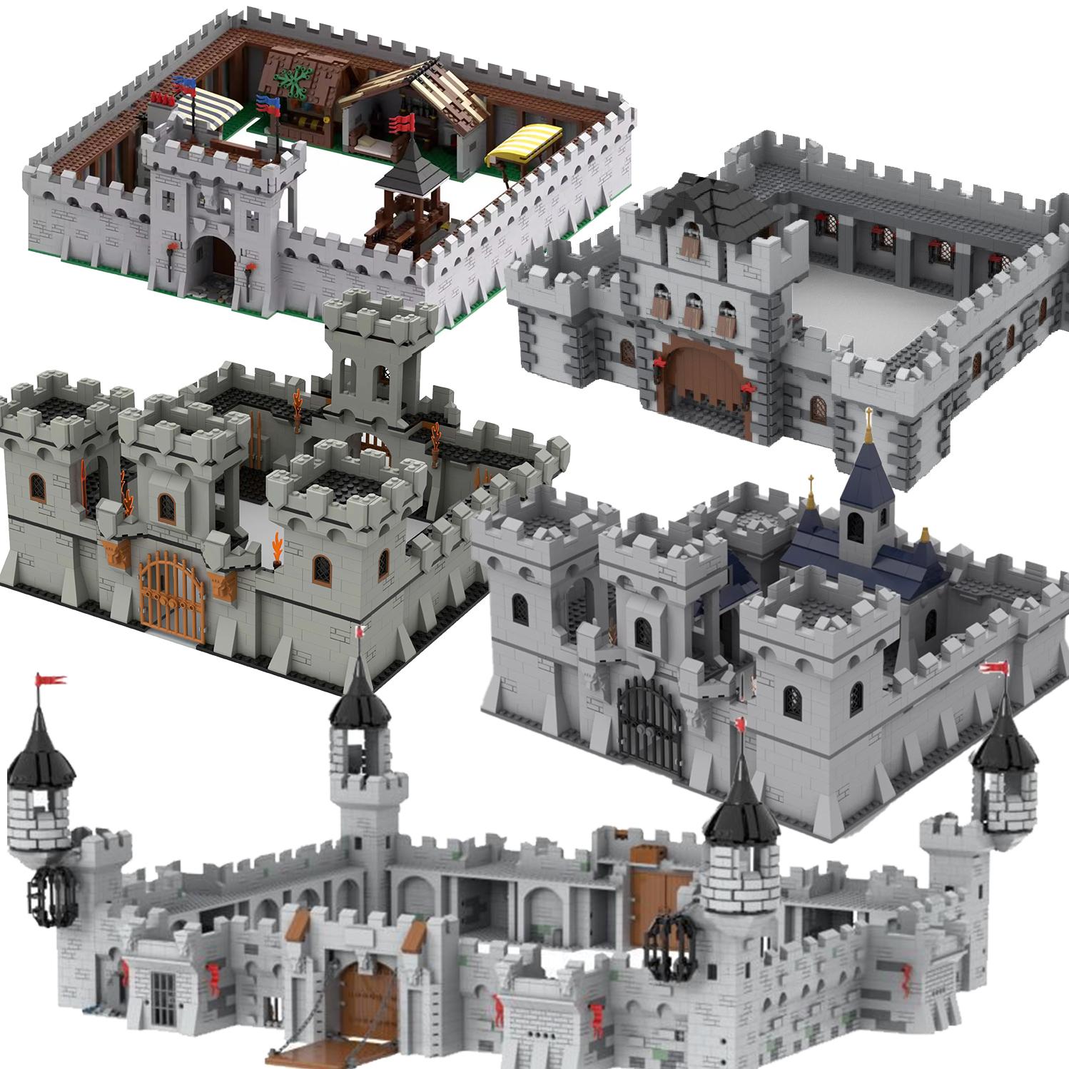 Favorite Toy Boys Moc Medieval Castle Burg Building Blocks Set Prison Van Bonfire Ancient Wall Bread Oven Stable Church Diy Bricks Toys Gift