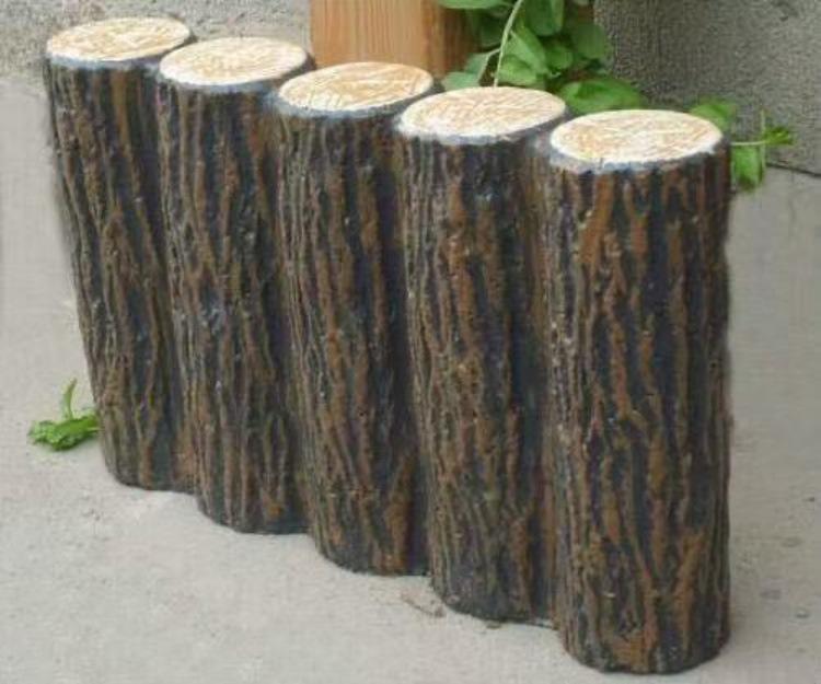 Faux Wood Stump Concrete Railing and Slope Protection for Scenic Areas and Riverbanks