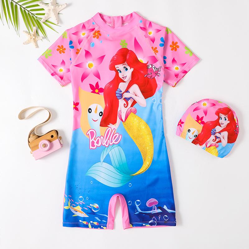 Girls' Summer One-Piece Swimsuit - Professional Hot Spring Swimwear for Kids