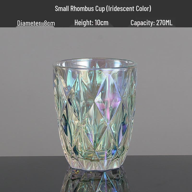 Shangqi Colorful Diamond Glass Mouthwash Cup Set (4-Pack)