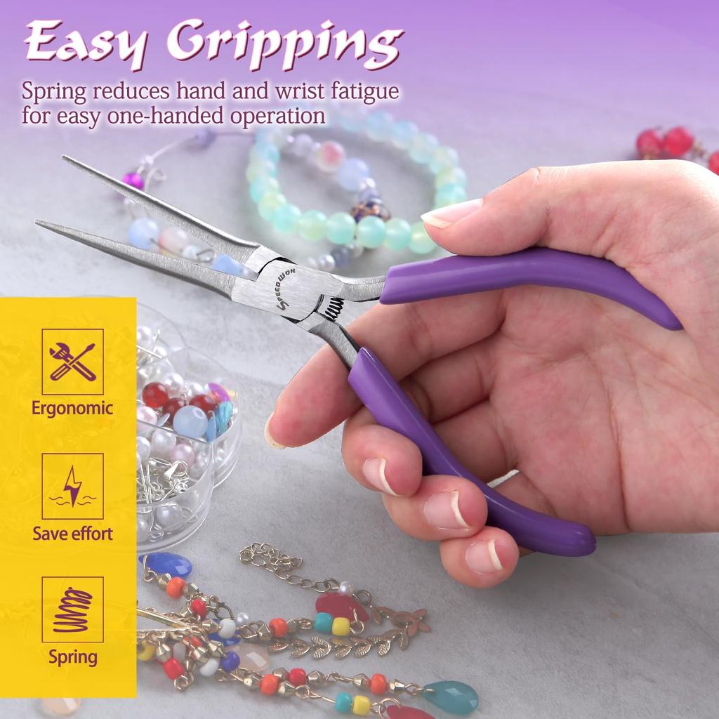 SPEEDWOX for Micro for Precision and Home Perfect for Jewelry and Needle-Nose Needle-Nose Pliers, Small, Non-serrated, Crafts, Needle-Nose Pliers,