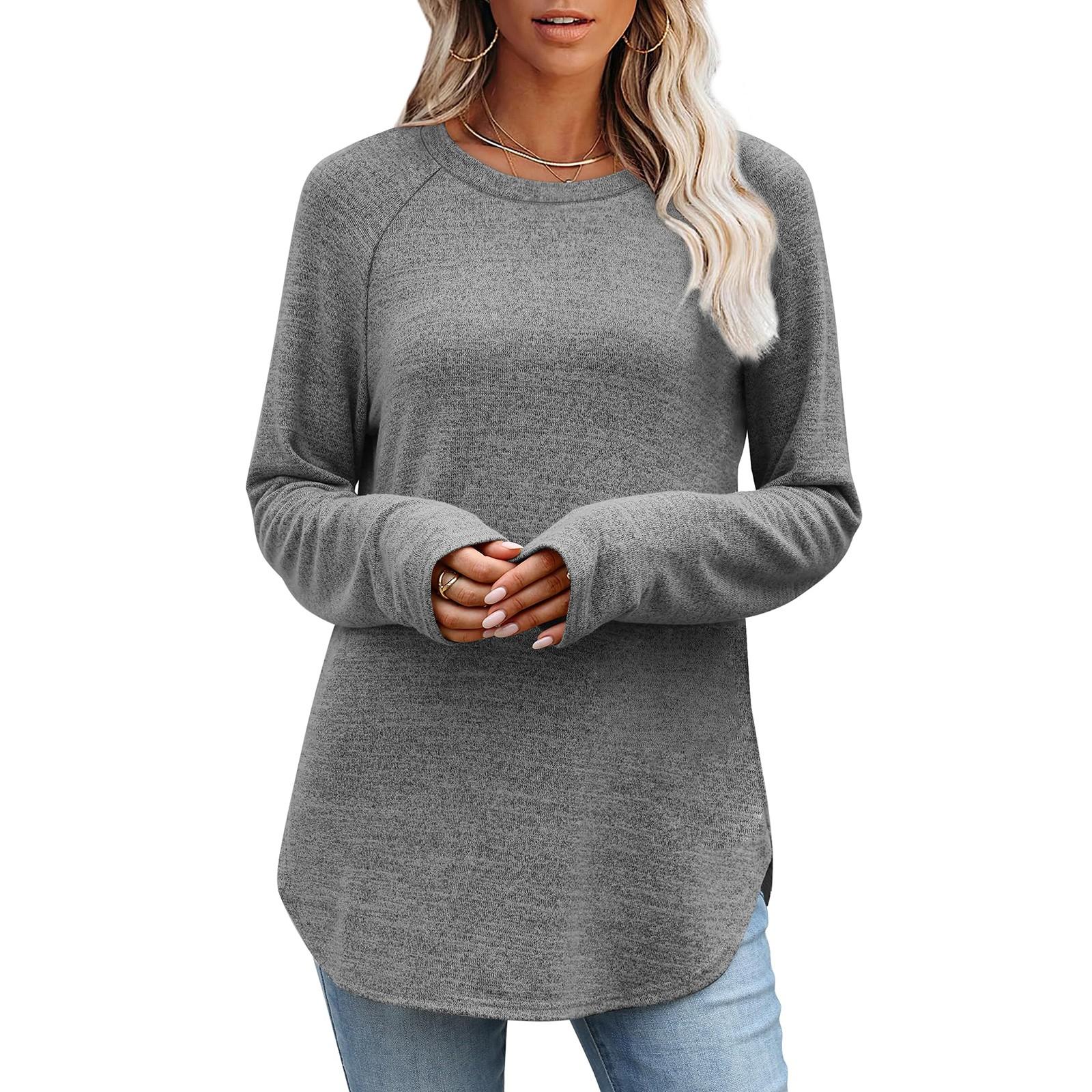 

Женские модные повседневные топы с длинным рукавом XXL