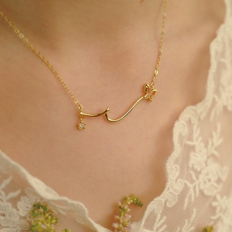 

fiore flow fleur wing necklace rose gold