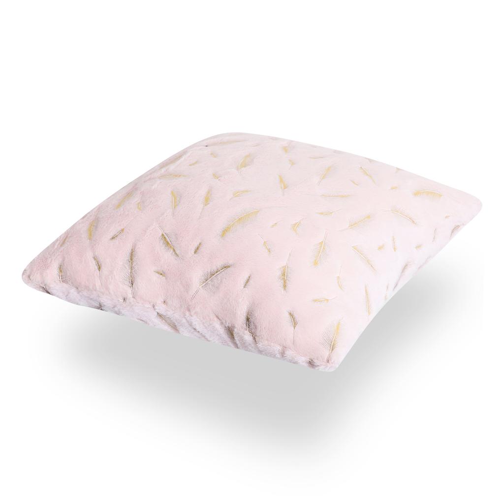 Decorative Pillowcase, Feathers, Light Pink