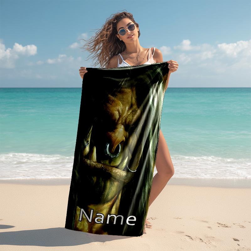 Personalized customized proof beach towel with World of Warcraft pattern - soft, absorbent,quick-drying,perfect swimming,camping&bathing