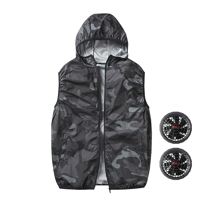 

[Pneito] 2024 Latest Air Conditioned Work Clothes vest short sleeve clothes + fan set Work clothes with fan 3-stage air volume adjustment S-XXXL