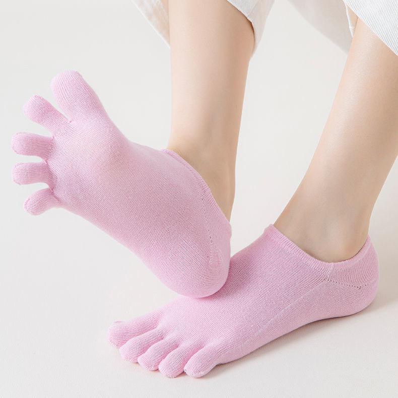 Women's Summer Cotton Five-Toe Socks - Breathable, Thin, Short Crew, Invisible Boat Style