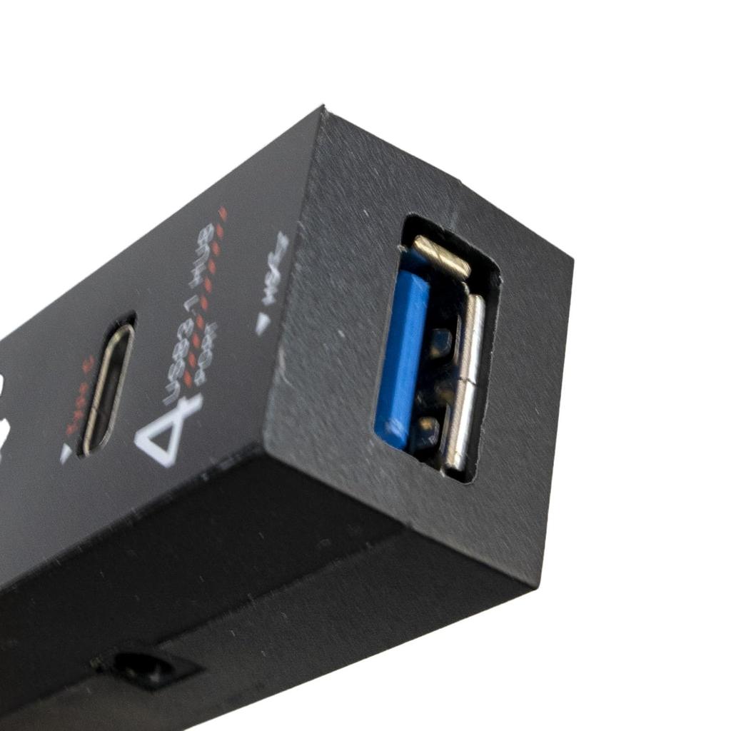 USB Compact Hub with Switch Black USB Hub 25cm Cable Transfer Input Type A Output Type A X 3 Type C X 1 3.1+ USB2.0 4-port High-speed