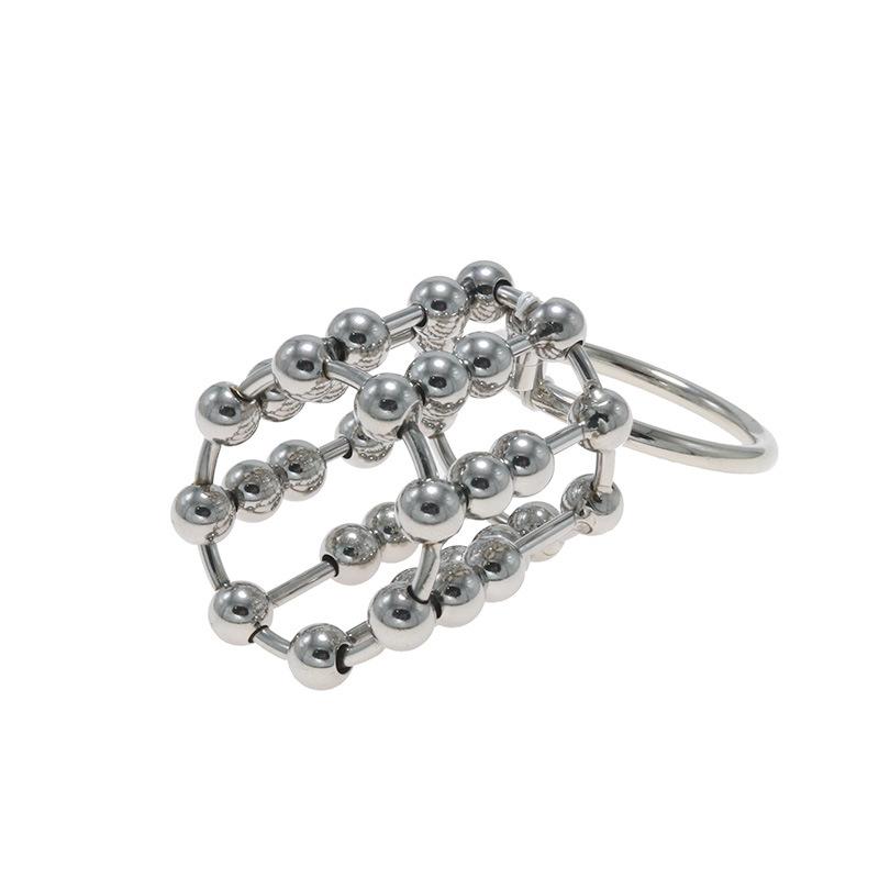 Stainless Steel Sex Rings Flirting Toys Sex Product Sex Tools with Root Ring Anti-off Belt Adult SM