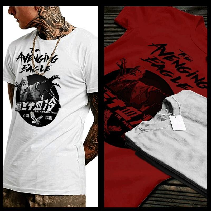 Kung Fu T-Shirt Martial Arts Buddha Monk Shaolin Karate Fighting Eagle XL White