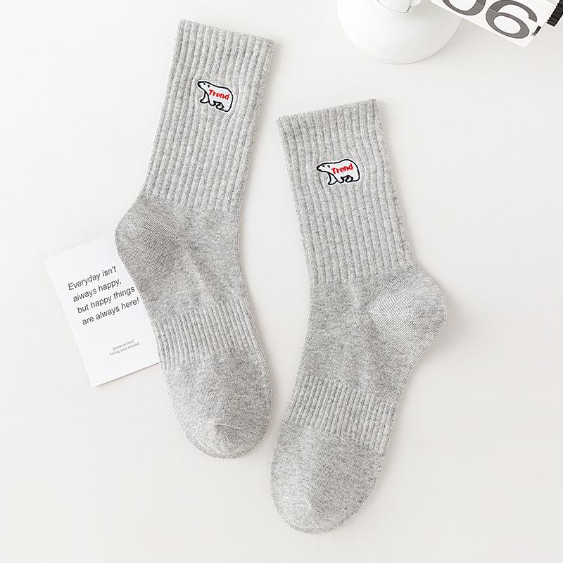 Trendy Men's Mid-Calf Embroidered Sports Socks - Yu Wenle Style