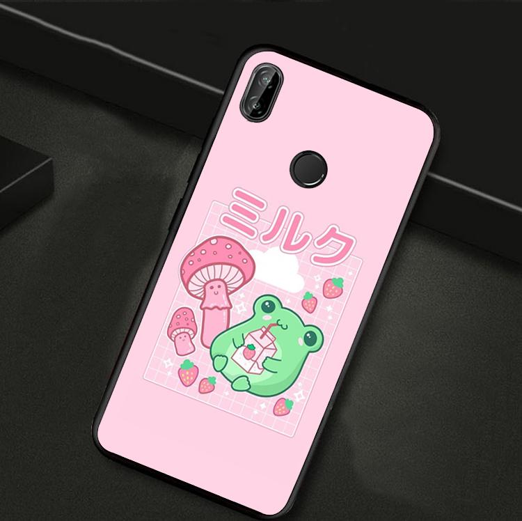 Cute Kawaii Frog For Huawei Nova Y70 Y60 Y90 Y61 Y91 Y73 Y72 12s 12i 11i 8i 9 10 SE P30 P40 Lite P60 Pro Case