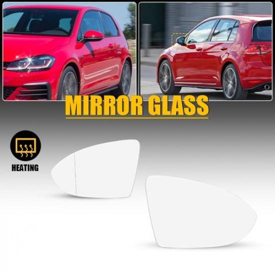 2x Left&Right Side Front Mirror Glass Heated Fit Clear 2015- Golf Volkswagen