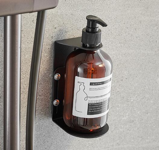 Superior Quality Stainless Steel Wall Mount Shampoo Hotel Triple Soap Dispenser Bottle Shower Gel Container with Sus Holder